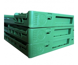 Folded stacked contianers