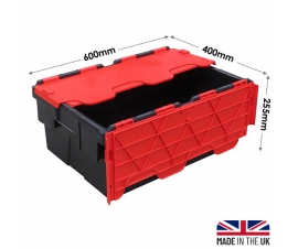 45 Litre Crates Black With Coloured Lids Recycled Plastic