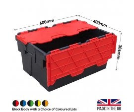 Black With Coloured Lids Recycled Plastic Crates