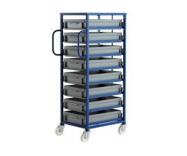 CT208P Mobile Tray Rack With 8 Euro Containers