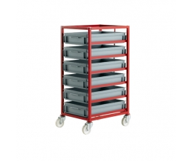CT406P Mobile Tray Rack With 6 Euro Containers