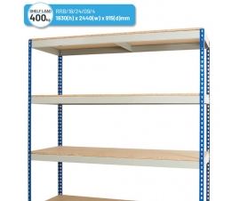 Heavy Duty Rivet Racking - Wide Shelving Bay (1830h x 2440w x 915d mm) with 4 Shelves