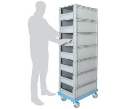 Order Picking Trolley with 7 x Open Front Euro Containers