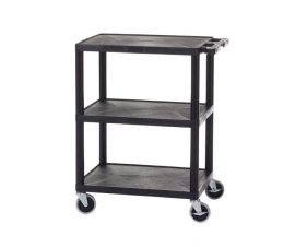 Plastic Shelf Trolley with 3 Flat Shelves