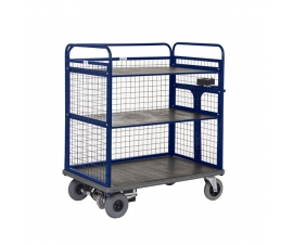 Powered Distribution Trolley 2 Shelves and Sides In Blue