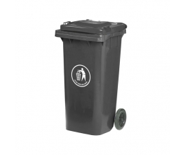 120 Litre Wheelie Bin With Grey Body And Dark Grey Lid