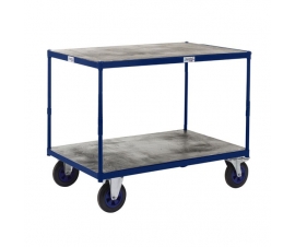 Heavy Duty Shelf Trucks with Timber Shelving In Blue