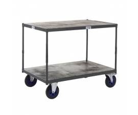 Heavy Duty Shelf Trucks with Timber Shelving In Grey