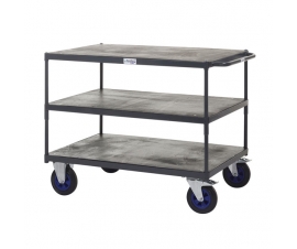 Heavy Duty Shelf Trucks with Steel Shelving In Grey