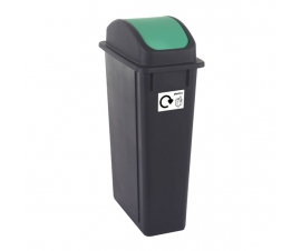 90 Litre Plastic Bin With Green Lid