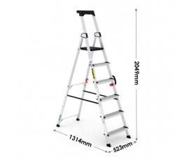 Professional Stepladder with Carry Handle 6 Tread Dimensions