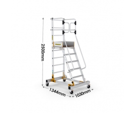 Mobile Steps with Safety Gate 6 Treads