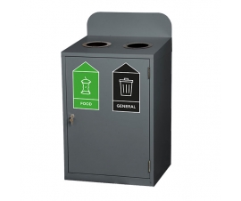 2 Bay Recycling Bin Example With Stickers
