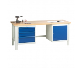 Heavy Duty Workbench With Drawers & Cupboard In Use