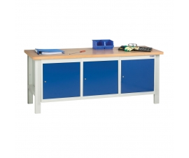 Heavy Duty Workbench With 3 Cupboard Units In Use