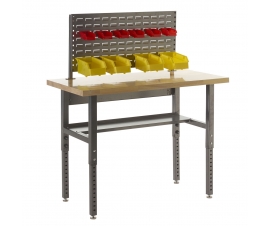 Adjustable Height Workbench with Louvre Panel
