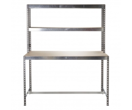 Mammoth Workbench (550 kg Capacity) with Chipboard Worktop & 2 x Upper Shelves