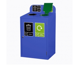 2 Bay Recycling Bin In Blue