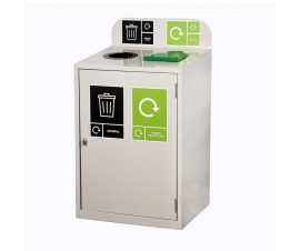2 Bay Recycling Bin In Grey