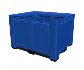 Large Plastic Pallet Box with 3 Runners In Blue