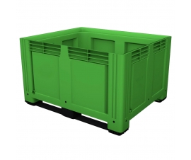 Large Plastic Pallet Box with 2 Runners In Green
