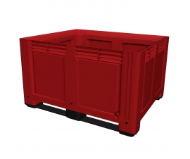 Large Plastic Pallet Box with 2 Runners In Red