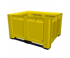 Large Plastic Pallet Box with 2 Runners In Yellow