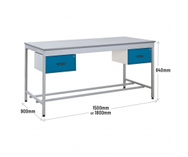 Taurus Utility Workbench with Two Drawers Dimensions