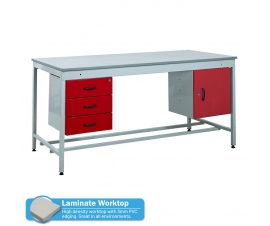 Taurus Utility Workbench With Triple Drawer and Cupboard