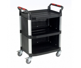 3 Shelf Utility Trolley with Enclosed Back and Sides