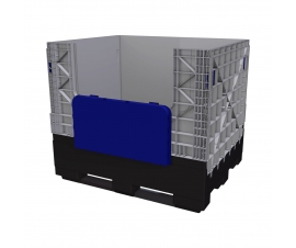 Collapsible Plastic Pallet Box With Drop Down Door