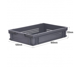 Grey Plastic Ventilated Food Tray
