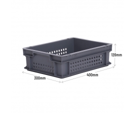 Grey Ventilated Euro Container