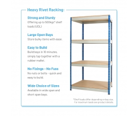 Heavy Duty Rivet Racking Shelving Bay