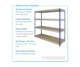 Medium Duty Rivet Racking Shelving Bay