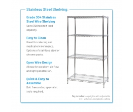 Eclipse Stainless Steel Shelving Key Features