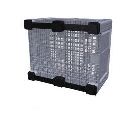 Large Vented Plastic Pallet Box with 2 Runners In Grey Base