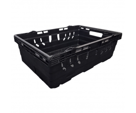 Black Bail Arm Stacking & Nesting (600 x 400 x 190mm) Ventilated Crate