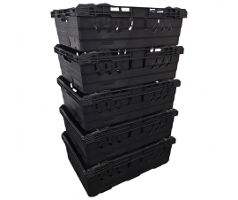 lack Bail Arm Stacking & Nesting (600 x 400 x 190mm) Ventilated Crate