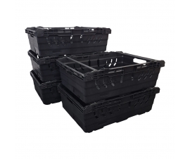 lack Bail Arm Stacking & Nesting (600 x 400 x 190mm) Ventilated Crate