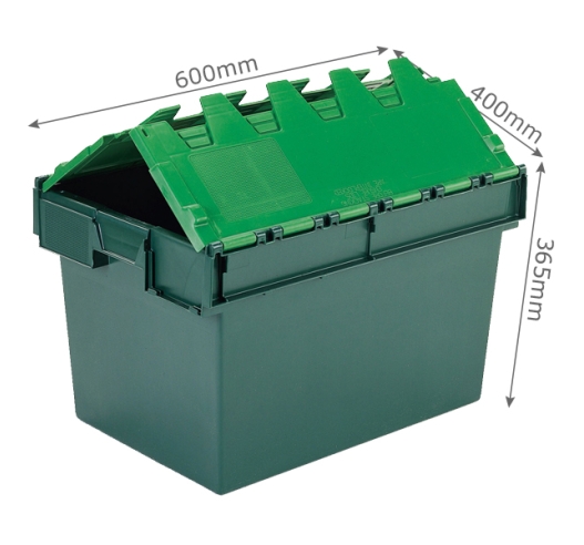 Large Storage Crate Box With Hinged Lid