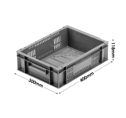 Ref: 21009* Euro Stacking Ventilated Container 10 Litres (400 x 300 x 118mm)