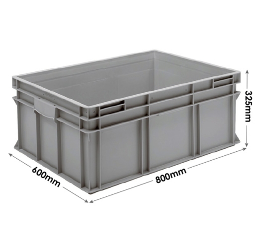 3-220-72 Grey Range Euro Container 130 Litres with ribbed base