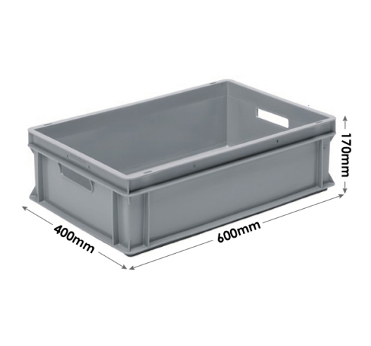 3-308-0 Grey Range Euro Container With Hand Holes - 30 litres