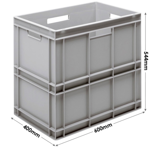 Grey Range Euro Container with hand holes - 100 litres