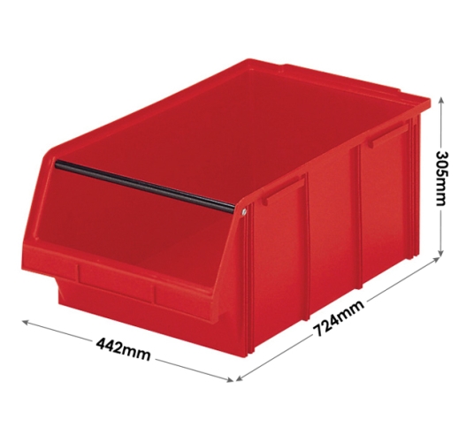 Extra Large Red Picking Container with Stacking Bar - 72E75