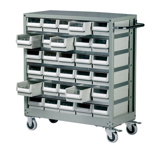 Ref: B052001 Small Parts Box Cabinet Trolley complete with 30 drawers and 60 dividers (300Kg)