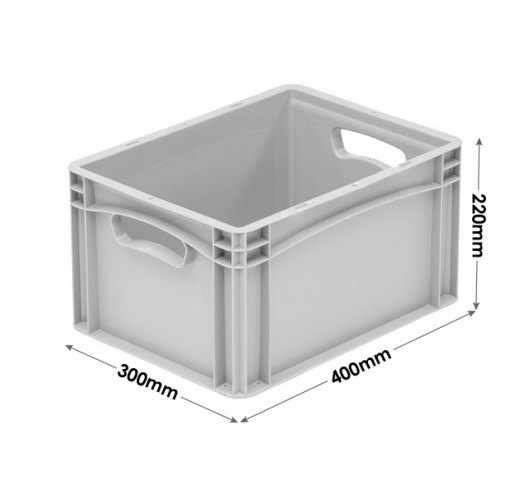 400 x 300 x 220mm Euro Stacking Container with Hand Holes