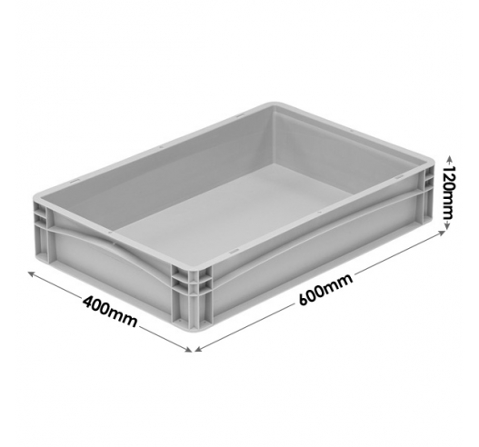 600 x 400 x 120mm Euro Stacking Container with Hand grips