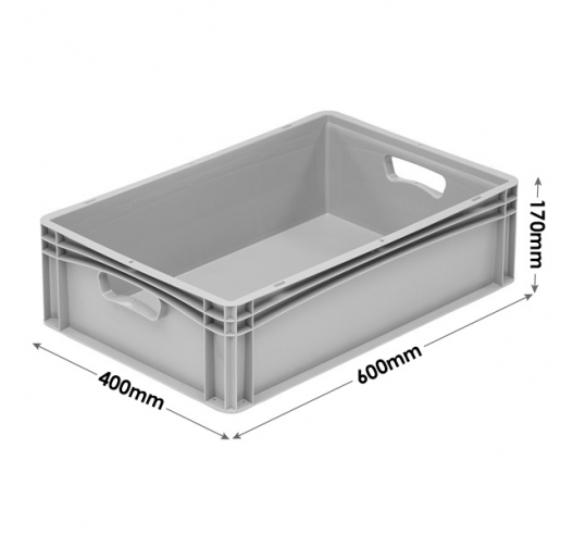 600 x 400 x 170mm Euro Stacking Container Tray with Hand Holes